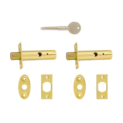 TSS Mortice (Rack) Spline (Star) Key Door Bolts - 2 Bolts 1 Key - 32mm Backset