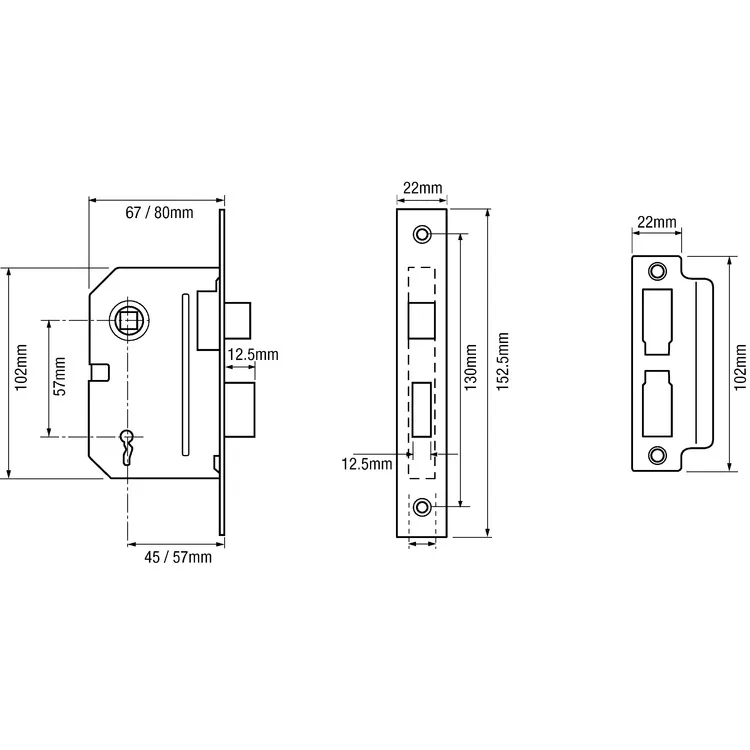 Yale PM246 2 Lever Mortice Sashlock