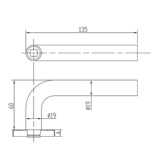 TSS Fire Rated Stainless Steel (SSS) 19mm Straight Lever On Rose Furniture