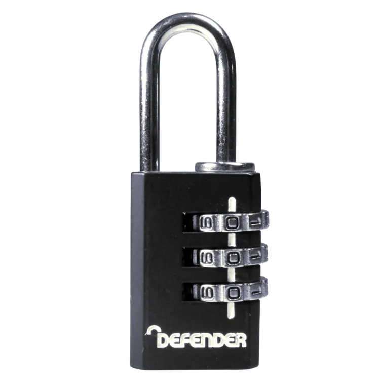 DEFENDER Black Diecast Combination Padlock