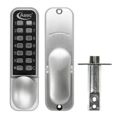 ASEC AS3300 Series Oval Knob Operated Easy Code Change Digital Lock With Optional Holdback & 60mm Latch