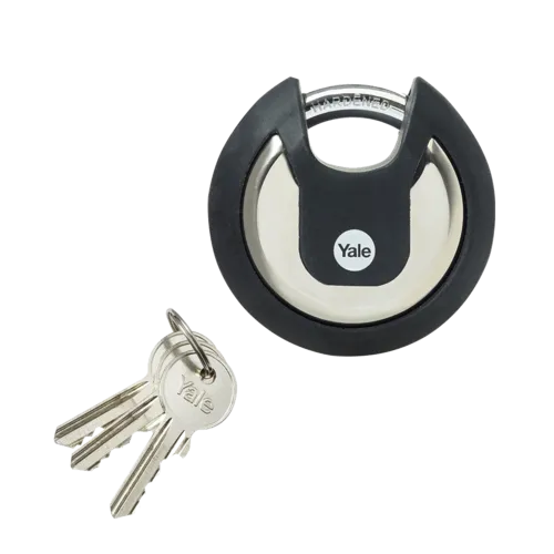 YALE Y130B Maximum Security Stainless Steel Discus Padlock With Cover