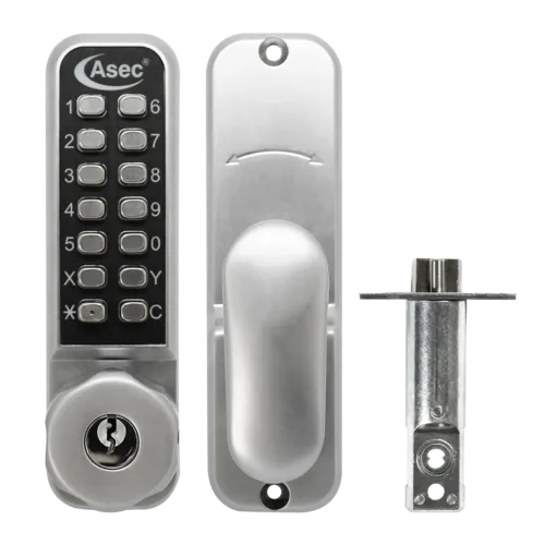 ASEC AS3300 Series Easy Code Change Digital Lock With Key Override Optional Holdback & 60mm Latch