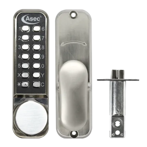 ASEC AS3300 Series Round Knob Operated Easy Code Change Digital Lock With Optional Holdback & 60mm Latch