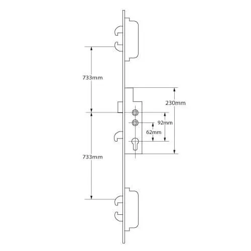 Ingenious Duplex Latch 5 Hooks Double Spindle Multipoint Door Lock