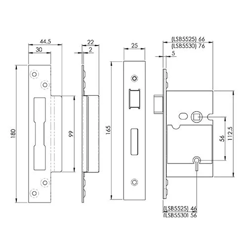 Eurospec Easi-T BS3621:2017 British Standard Mortice Sashlock