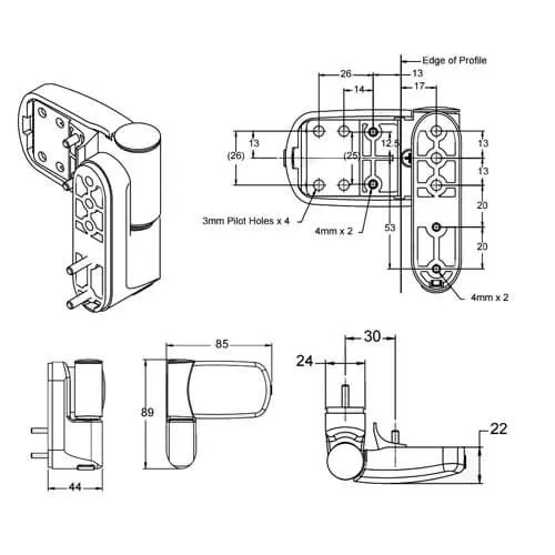 CAVEO TS007 3* Key & Turn Euro Dimple Cylinder Keyed Alike