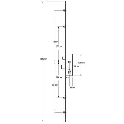 CODELOCKS P525 ML 55 Mortice Escape Lock Stainless Steel