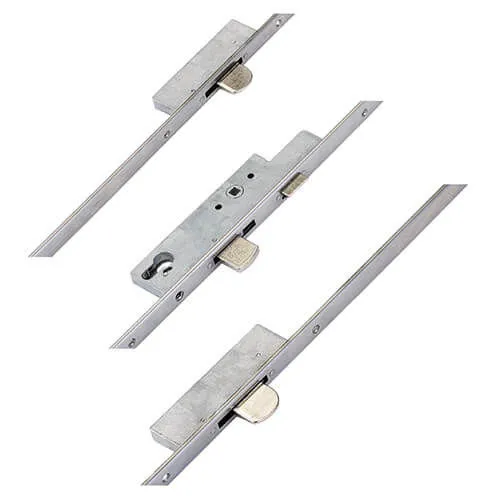 Sobinco Latch 3 Drop Bolts Key Wind Operated Multipoint Door Lock - U-Rail 22mm Faceplate