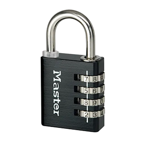 MASTER LOCK 7641EURDBLK 40mm Indoor 4 Wheel Combination Lock c/w Override Key