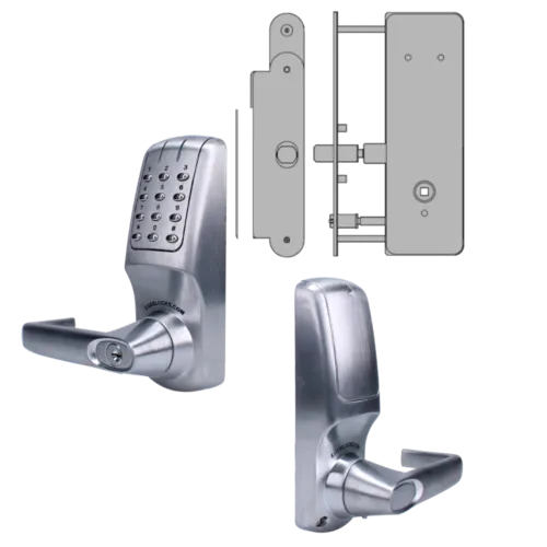 CODELOCKS CL5030 Battery Operated Digital Lock Brushed Steel With XTD Gate Lock