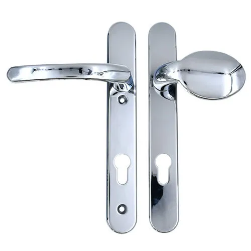 TSS Lever Moveable Pad UPVC Multipoint Door Handles - 92mm PZ Sprung 122mm Screw Centres - Long Backplate