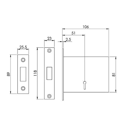 TSS Fire Brigade FB1/FB2 Mortice Deadlock