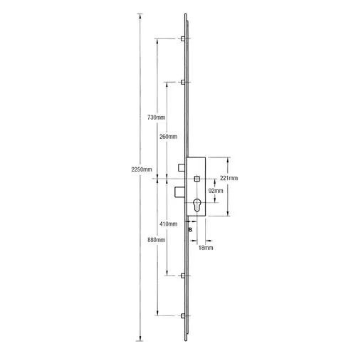 Era Vectis Latch Deadbolt 4 Rollers Split Spindle Multipoint Door Lock