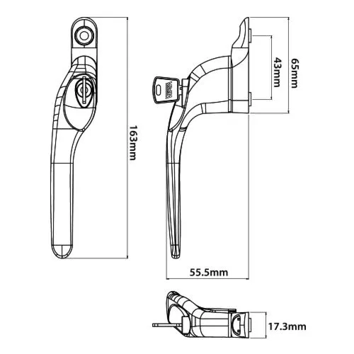 VERSA V-WIN Lite Offset Locking Espag UPVC Window Handles